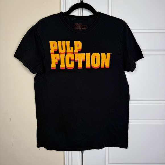 Pulp Fiction Tops - Pulp Fiction Graphic T-Shirt Womens Medium Black Movie Logo Short Sleeve Tee